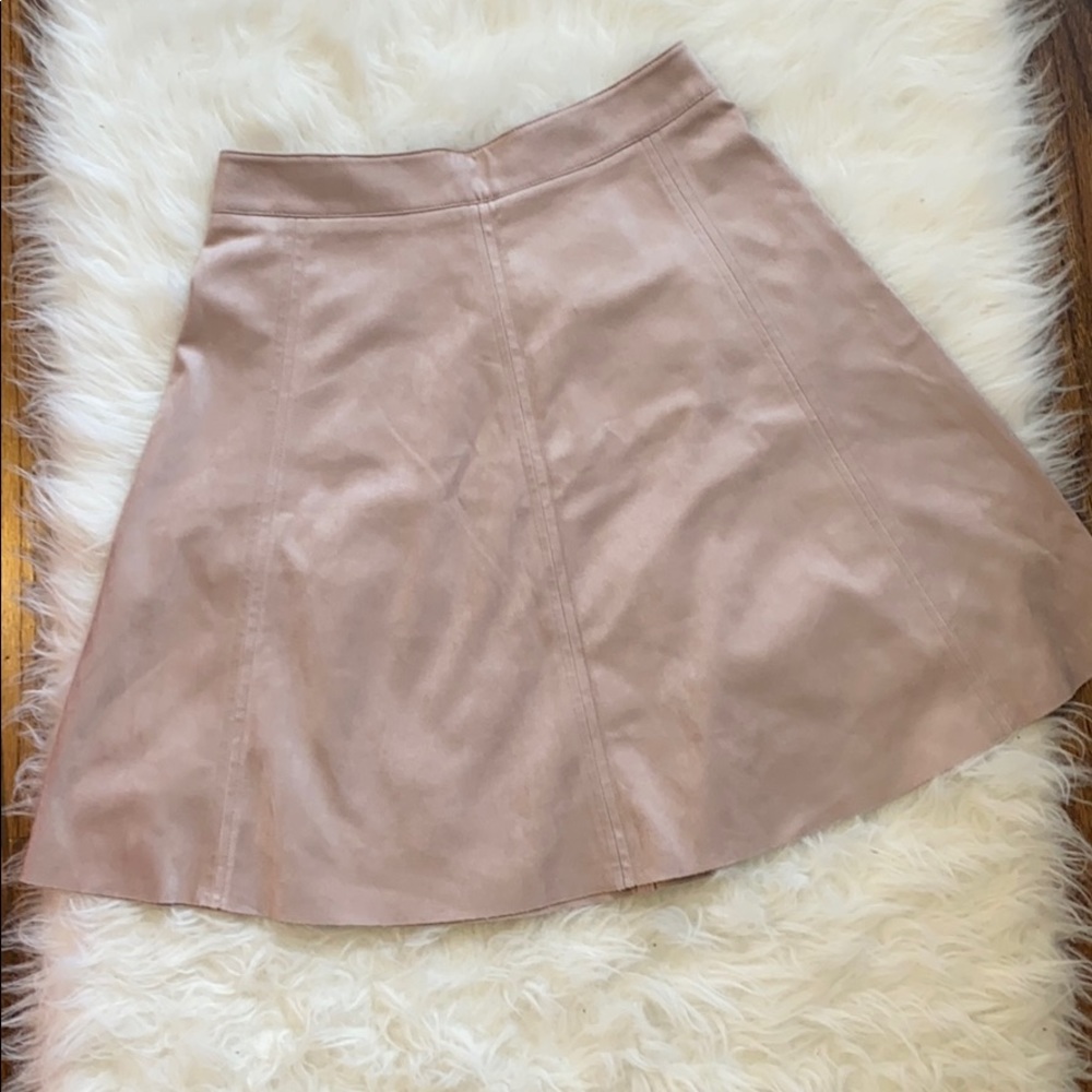 Pink Suede Skirt
